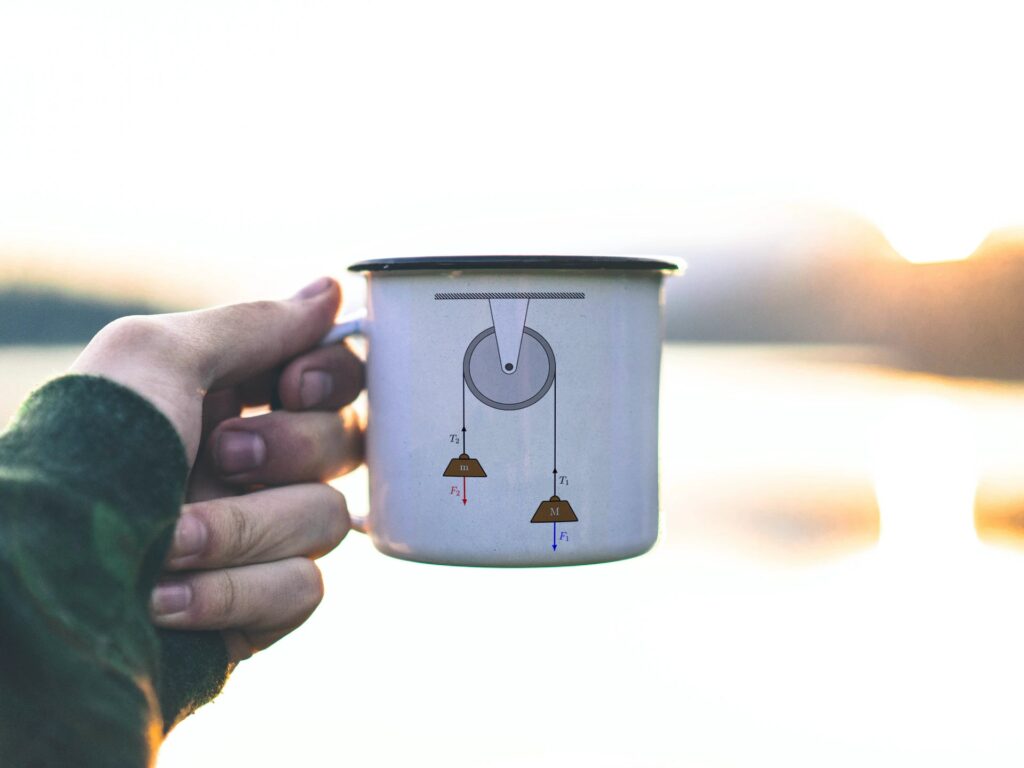 Free Body Diagram of Atwoods Machine in TikZ TikZBlog