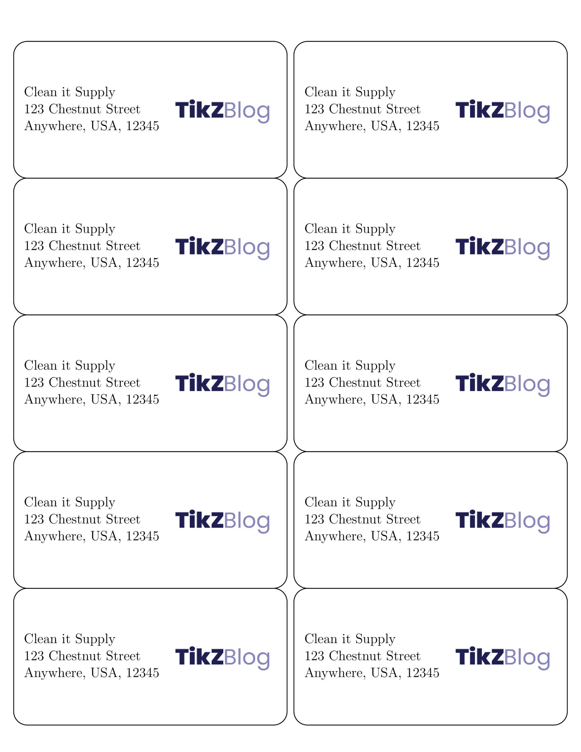 Shipping Label 21 Template in LaTeX - TikZBlog In Package Mailing Label Template
